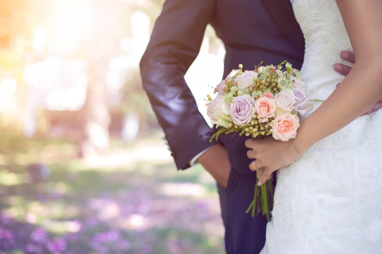 couple on wedding day