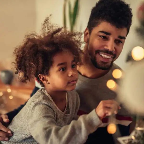 single father with his daughter